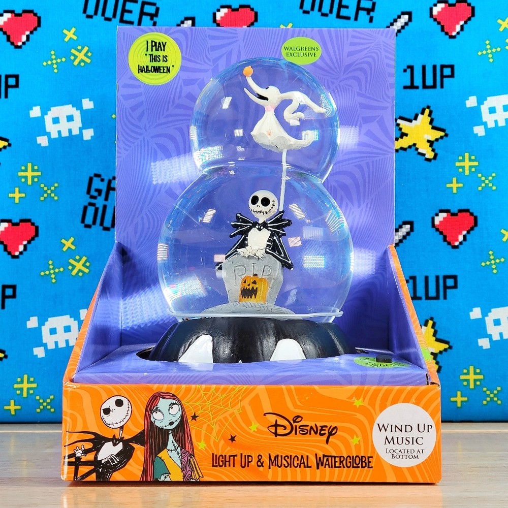 Disney Nightmare Before Christmas Zero & Jack 7.5" Light Up Musical & Waterglobe